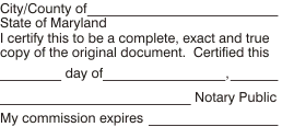 Maryland Jurat Affidavit Stamp